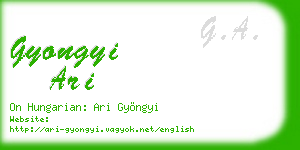 gyongyi ari business card