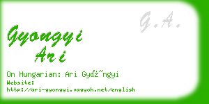 gyongyi ari business card